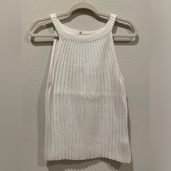 Anthropologie Tops - Anthropologie High Neck Ribbed Tank Off White